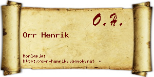 Orr Henrik névjegykártya